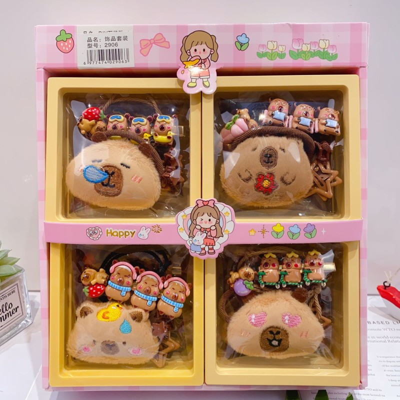 Hair Decor Manufacturer - Sweet Capybara Student Clip Set