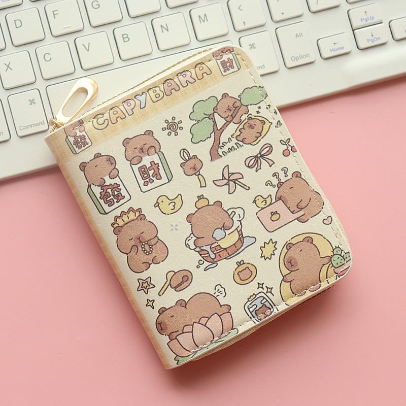 PU Wallet Manufacturer - Cartoon Capybara ID Card Holder