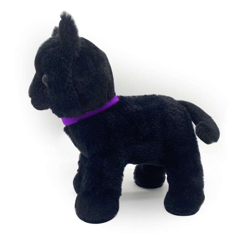 Black Cat Plush Supplier - OEM Custom Purple Collar Design