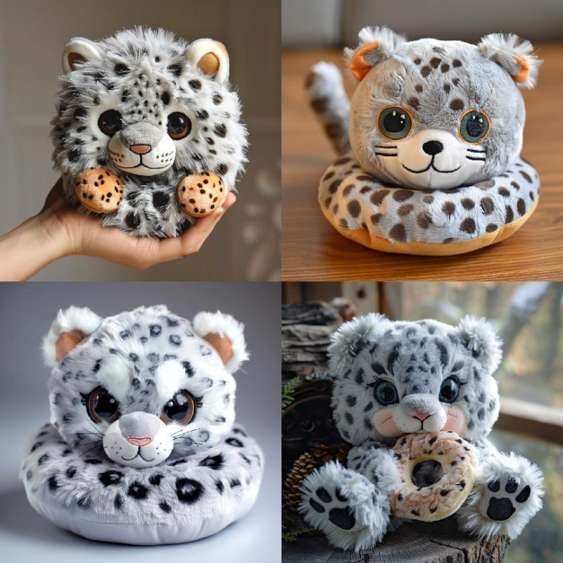 Snow Leopard Plush Manufacturer - OEM Donut Series Doll