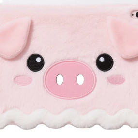 Ipad Case Factory - OEM Custom Pink Pig Plush Design