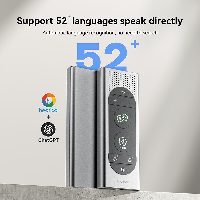 AI Translator Manufacturer - Portable 52 Language ChatGPT Voice Device