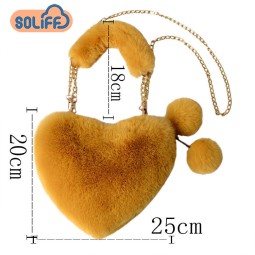 Handbag Factory - Heart Shaped Plush Love Hand Chain Bag