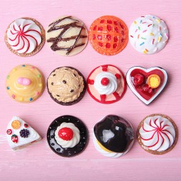 Cake Cabochons Factory - OEM Custom Round Flat-back Design
