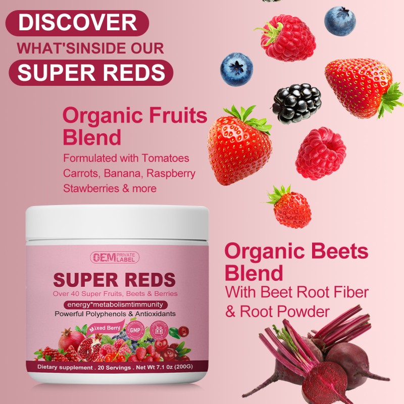 OEM Private Label Polyphenol Antioxidant Super Food Mixed Berries Powder for Morning Kick Improve Energy and Vibrant Health