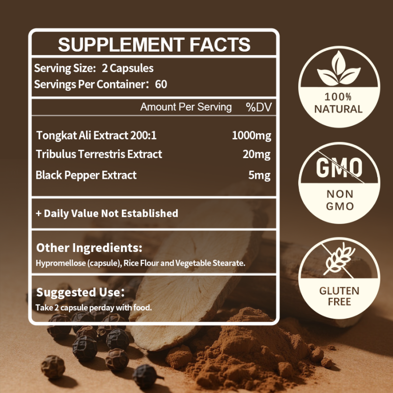 JHD OEM Own Brand 1025mg Mixed Supplement Capsules Tongkat Ali Power Capsule