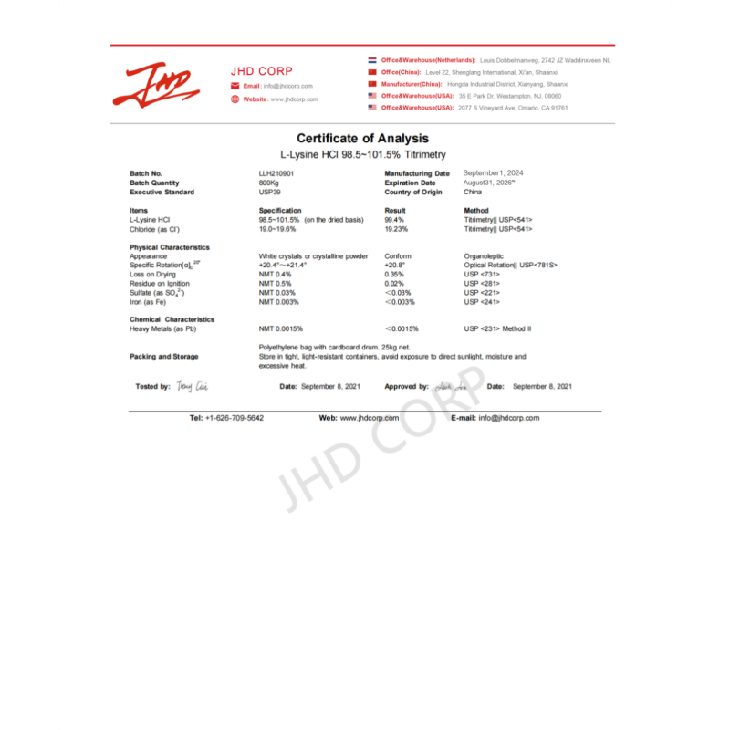 US EU Warehouse Amino Acid Bulk 99% High Quality Food Grade L-lysine Powder