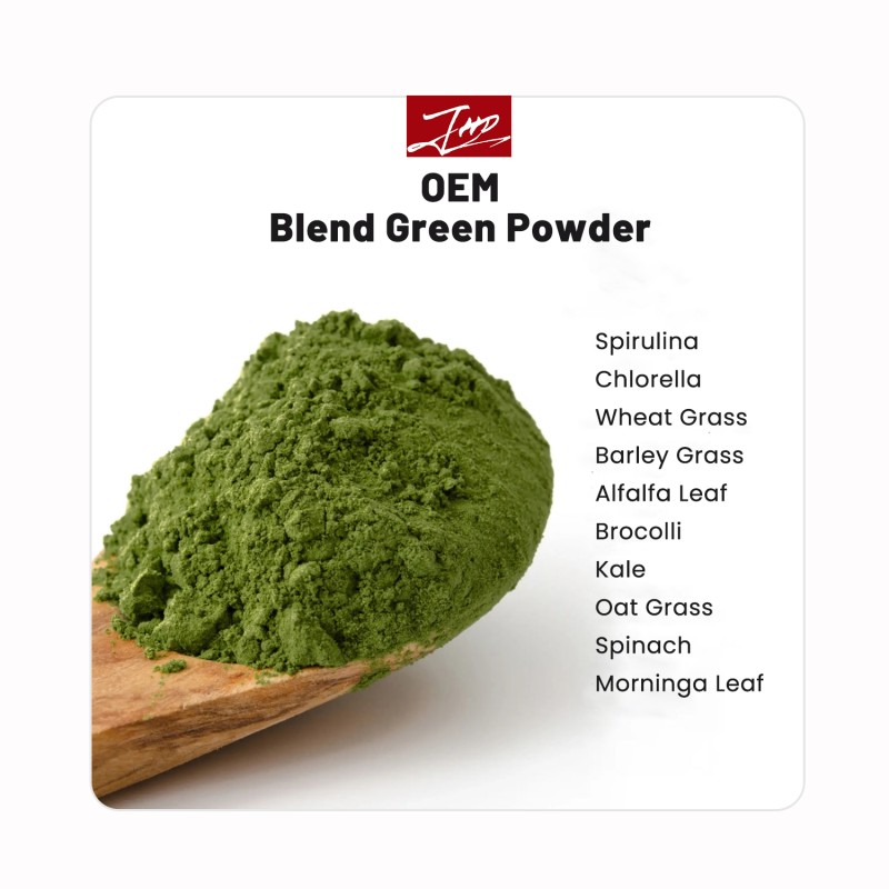 OEM Private Label Superfood Ingredients Organic Super Green Powder for Beverages and Foods