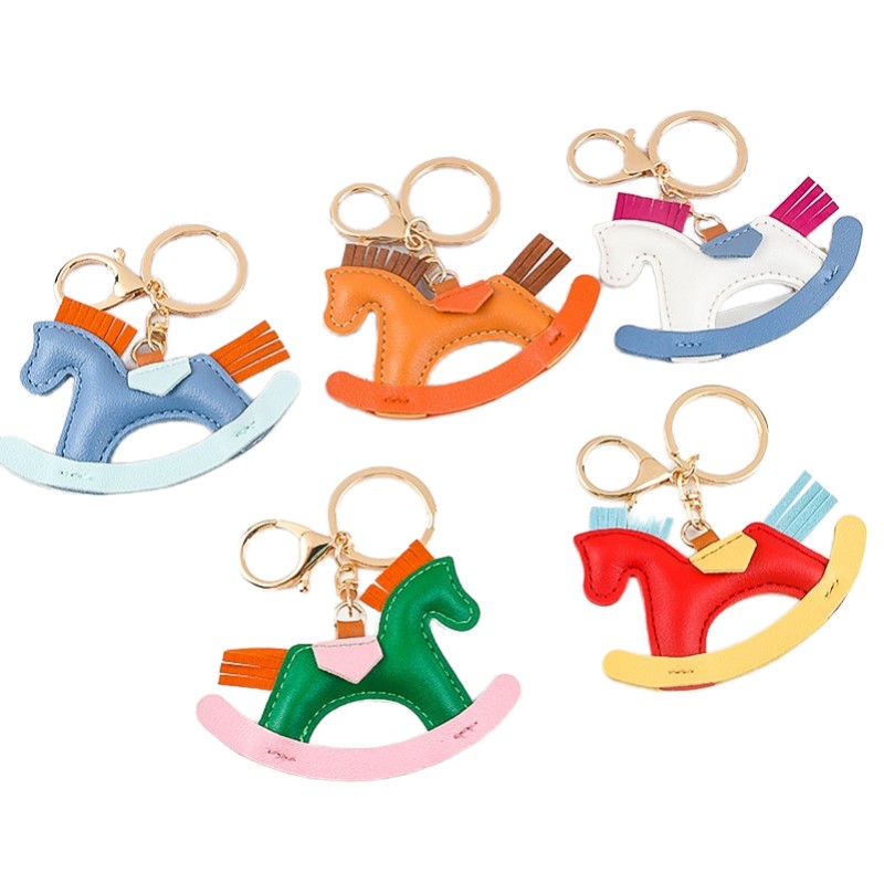 Horse Keychain Supplier - OEM Custom Leather Rocking Design