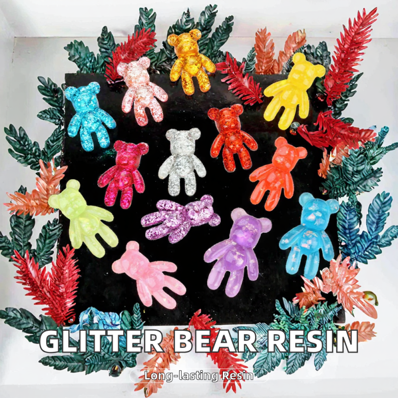 Bear Resin Cabochons Manufacturer - OEM Custom Glitter Flatback