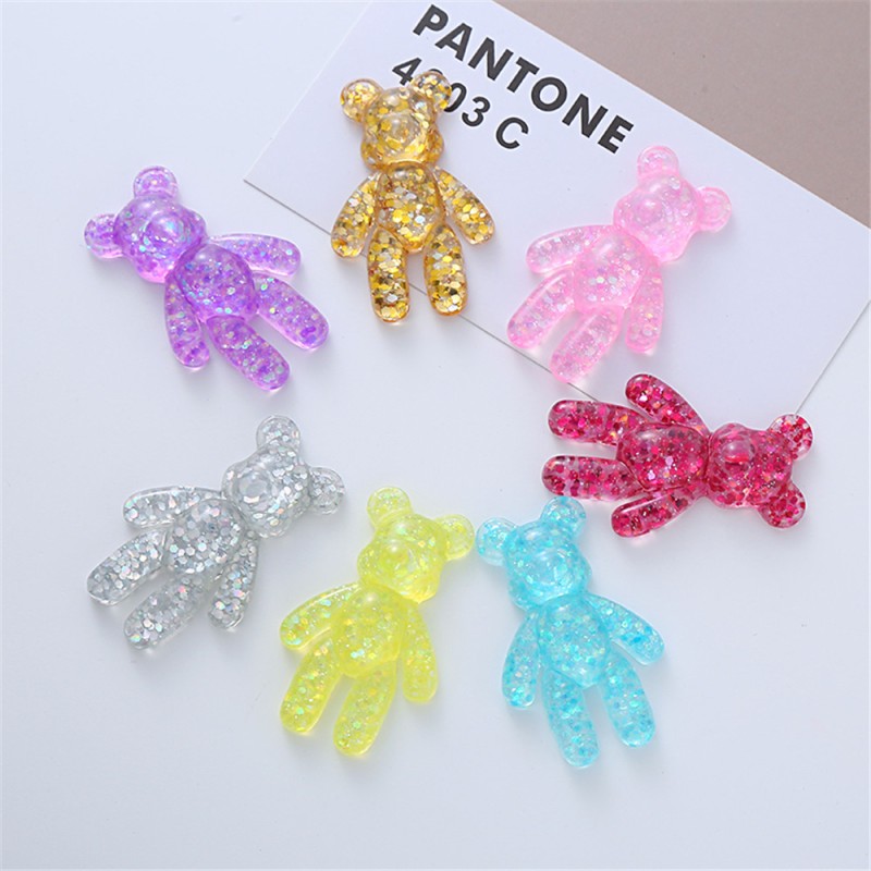 Bear Resin Cabochons Manufacturer - OEM Custom Glitter Flatback