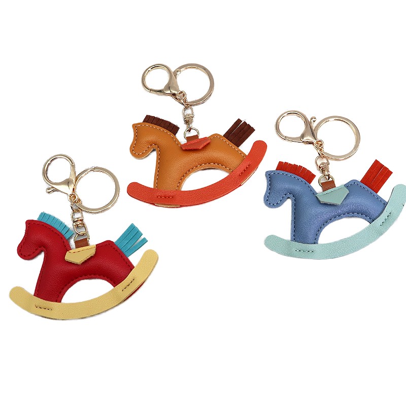 Horse Keychain Supplier - OEM Custom Leather Rocking Design
