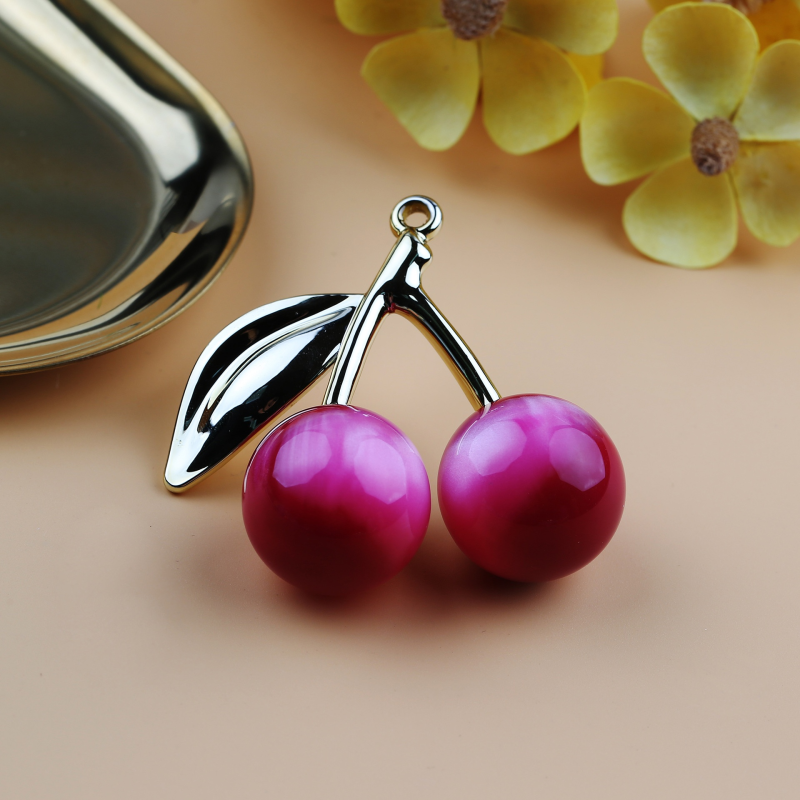 Cherry Keychain Supplier - OEM Custom Cat Eye Gradient Resin