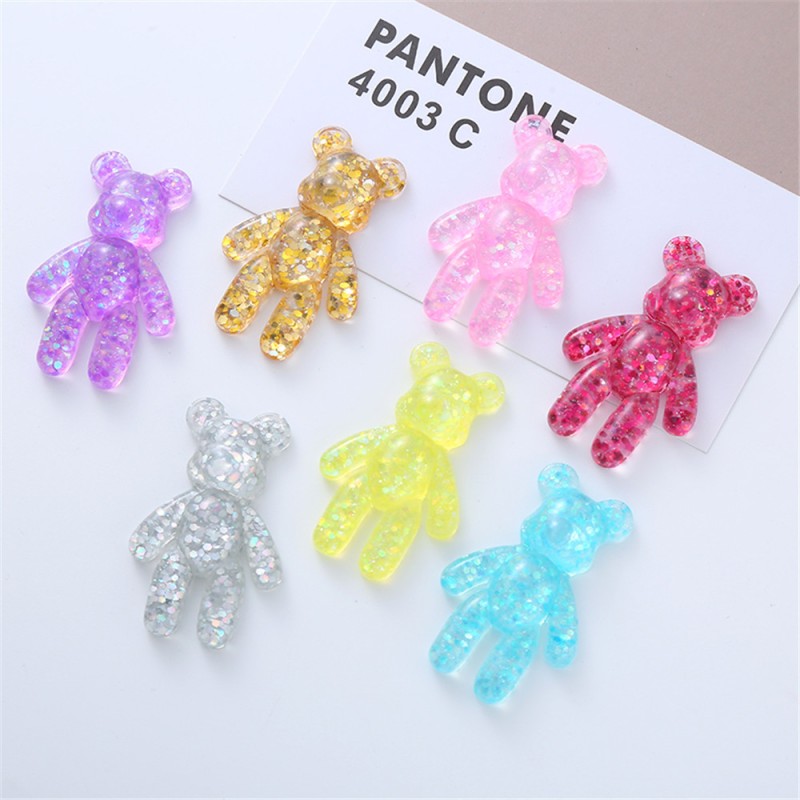 Bear Resin Cabochons Manufacturer - OEM Custom Glitter Flatback