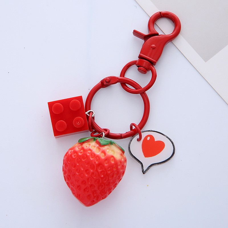 Strawberry Keychain Factory - OEM Custom PVC Resin Heart Design