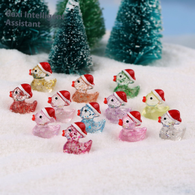 Duck Resin Ornament Factory - OEM Custom Glitter Luminous Design
