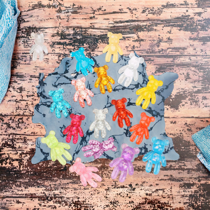 Bear Resin Cabochons Manufacturer - OEM Custom Glitter Flatback