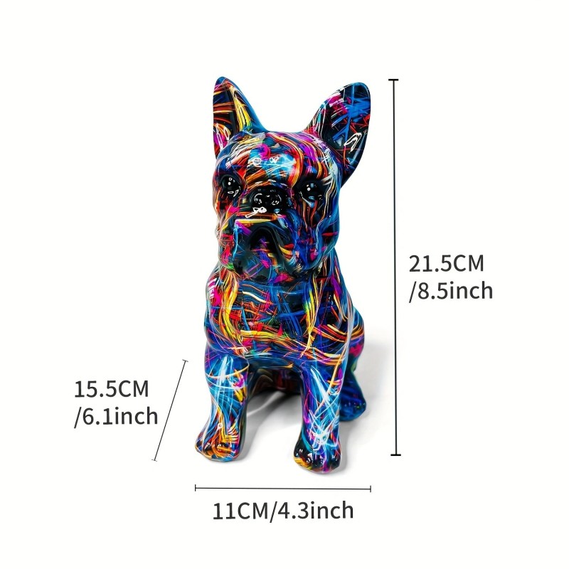 Resin Sculpture Factory - Graffiti Bulldog Office Decor