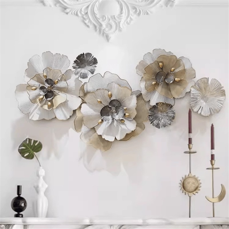 3D Wall Art Factory - Flower Light Metal Background