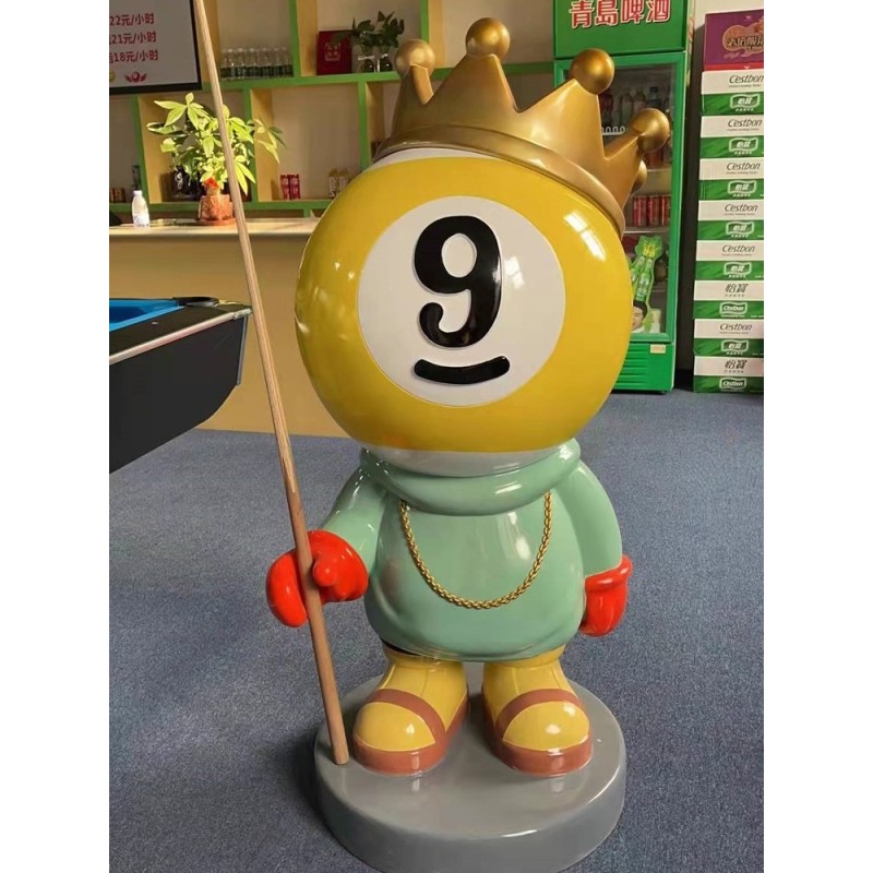 Club Ornament Manufacturer - Billiard Black Eight Doll Sculpture