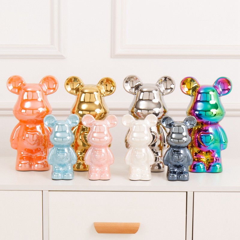 Home Decor Factory - Plating Peach Heart Bear Ornament