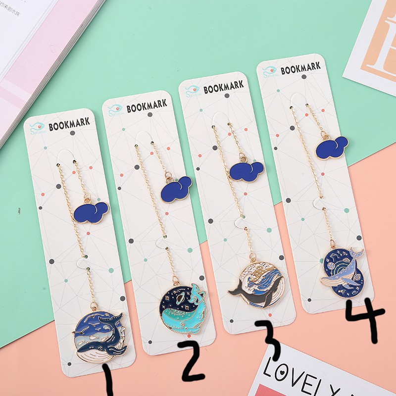 Metal Bookmark Manufacturer - OEM Wave Whale Tassel Design