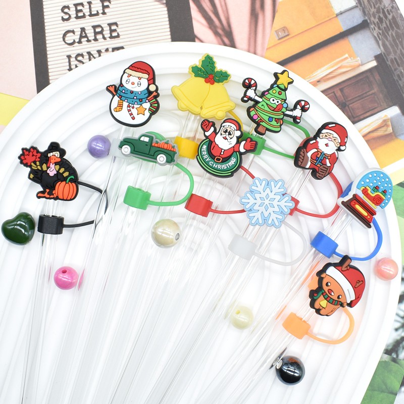 Straw Topper Factory - Rubber Christmas Cap Decoration