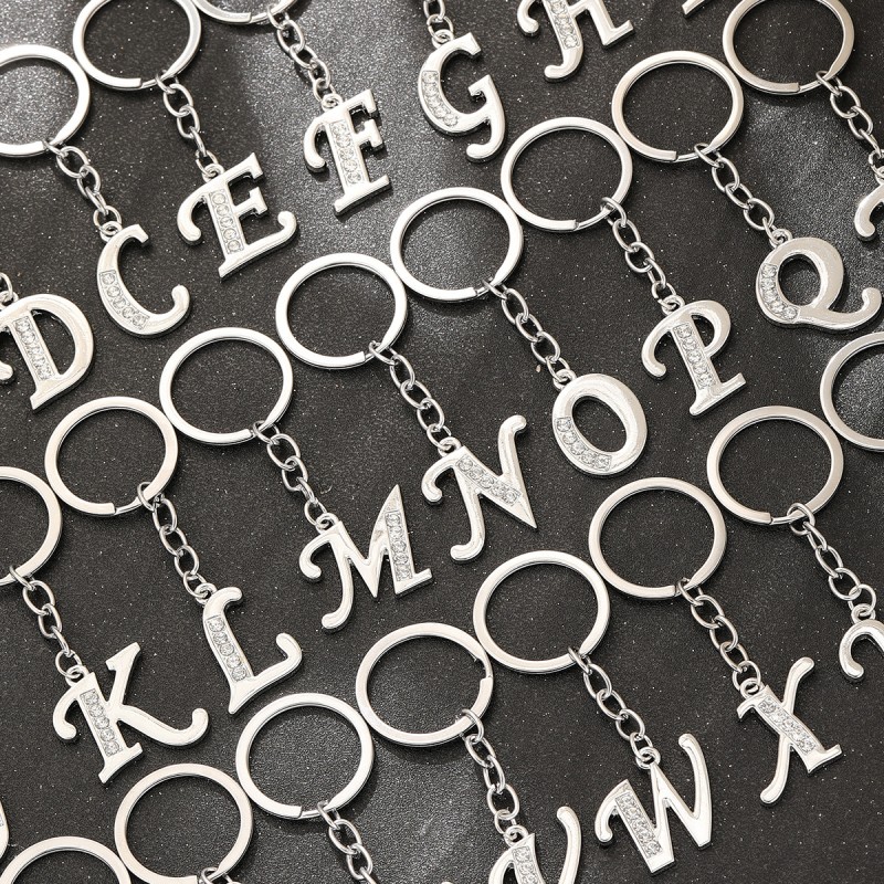 Metal Keychain Factory - 26 Letters Car Key Ring