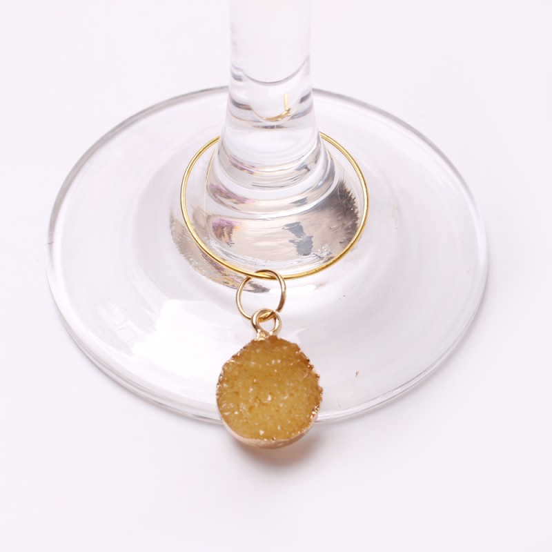 Crystal Ring Factory - Stone Wine Glass Charm Marker