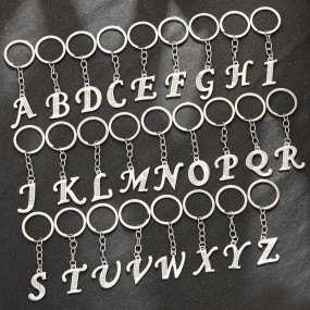 Metal Keychain Factory - 26 Letters Car Key Ring