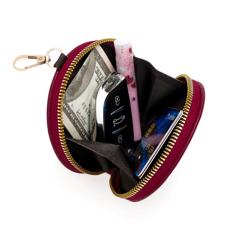 PU Wallet Manufacturer - Leather Zipper Coin Purse Keychain