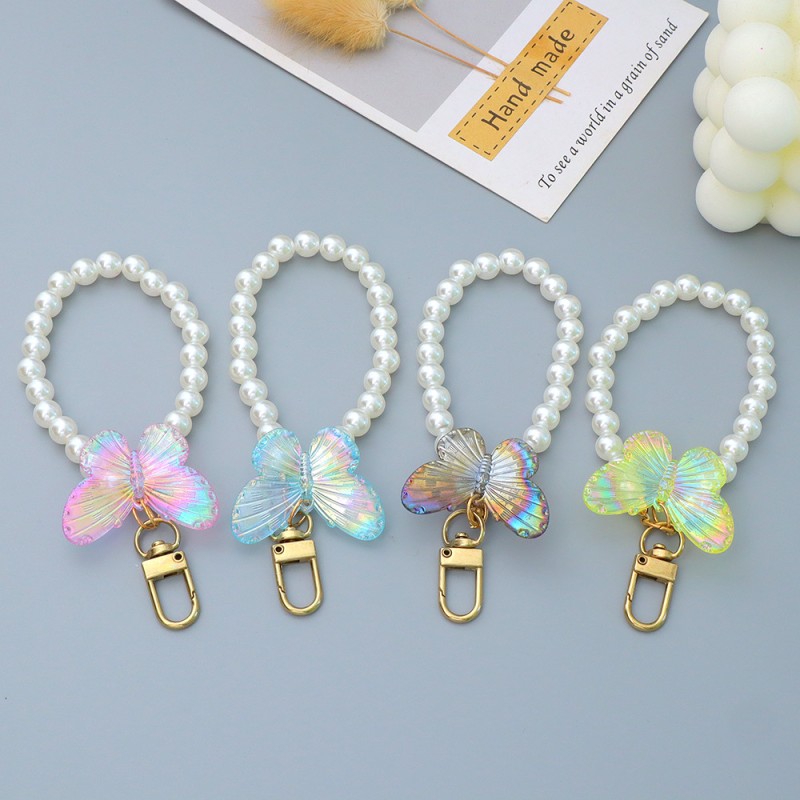 Butterfly Keychain Manufacturer - Acrylic Phone Pearl Chain