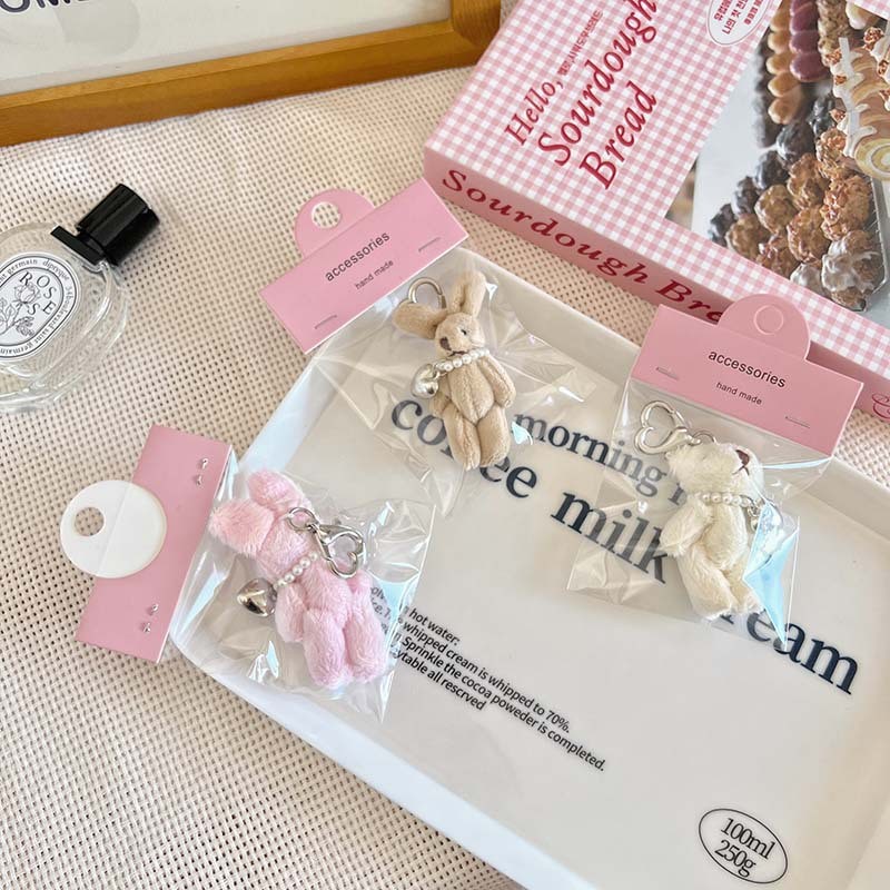 Bunny Keychain Factory - Fluffy Rabbit Pearl Keychain