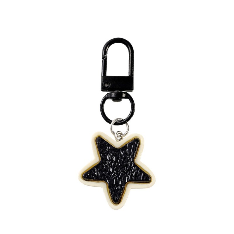 Y2K Keychain Factory - Black White Star Design Pendant