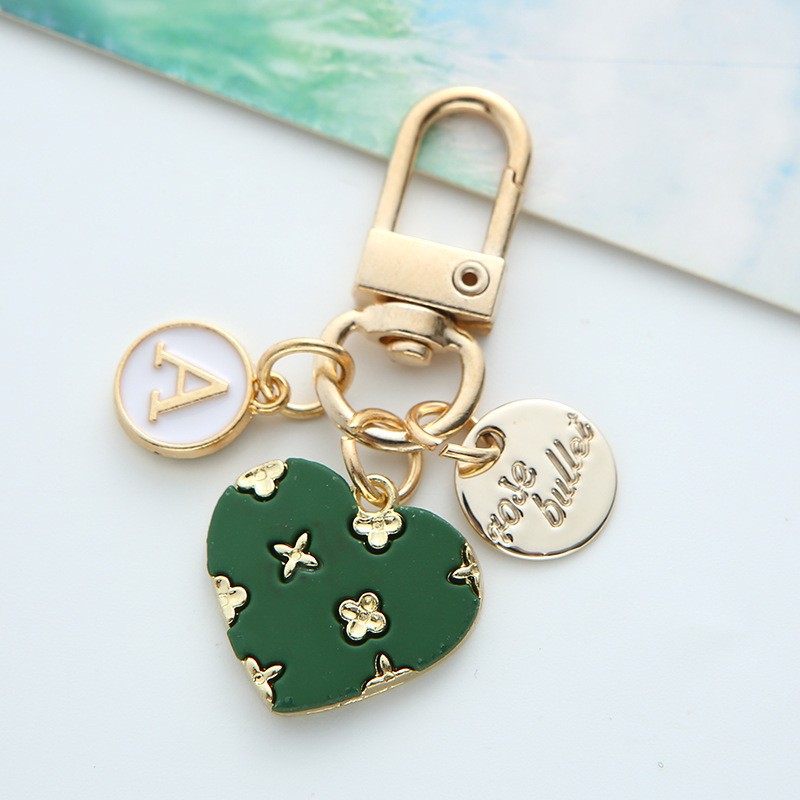 Alloy Keychain Factory - Flower Heart Letter Metal Pendant