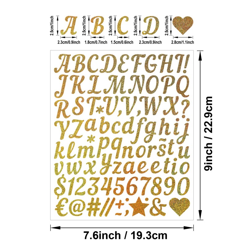 Gold Sticker Manufacturer - Sand Letter Number DIY Stickers