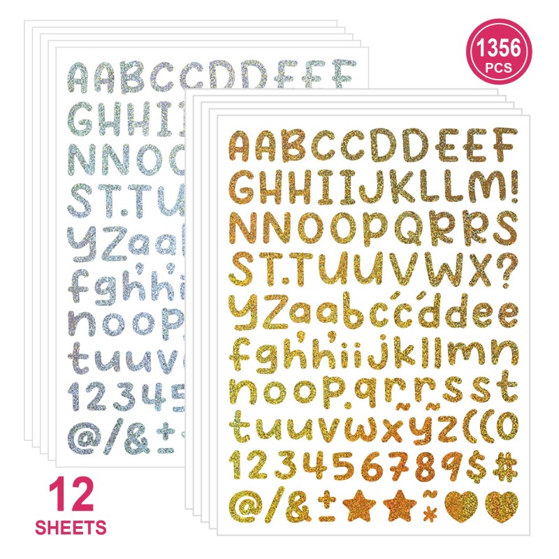 Letter Sticker Manufacturer - Sand Series Shiny Alphabet