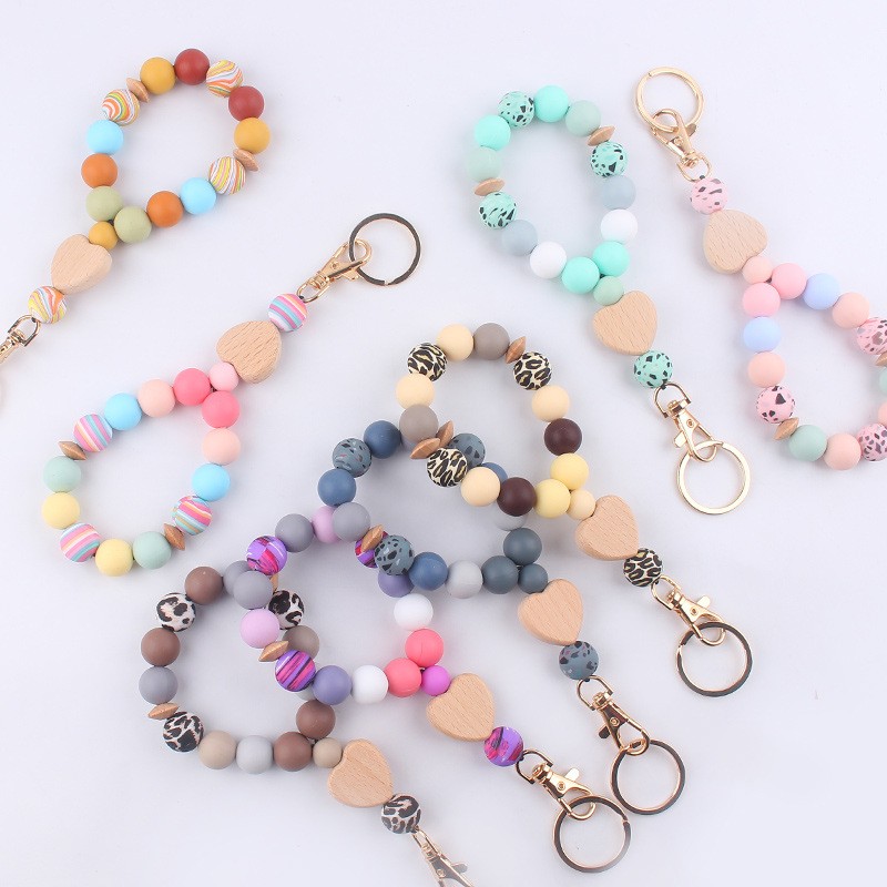 Lucky Keychain Manufacturer - Silicone Beechwood Heart Band