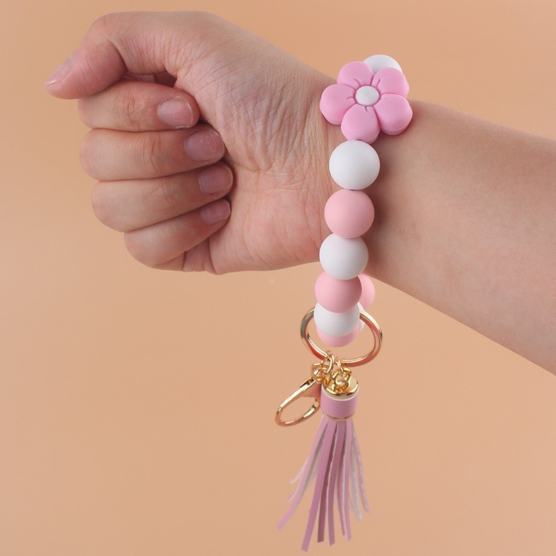 Flower Bracelet Manufacturer - Silicone Bead Keychain Band