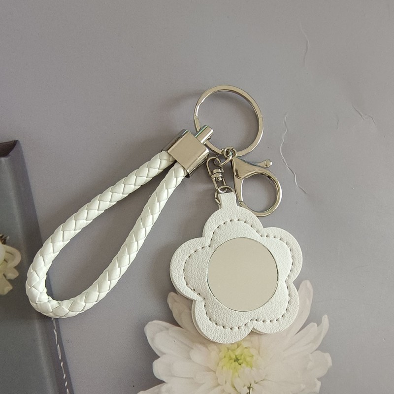 Mirror Keychain Factory - PU Flower Shape Cosmetic Mirror