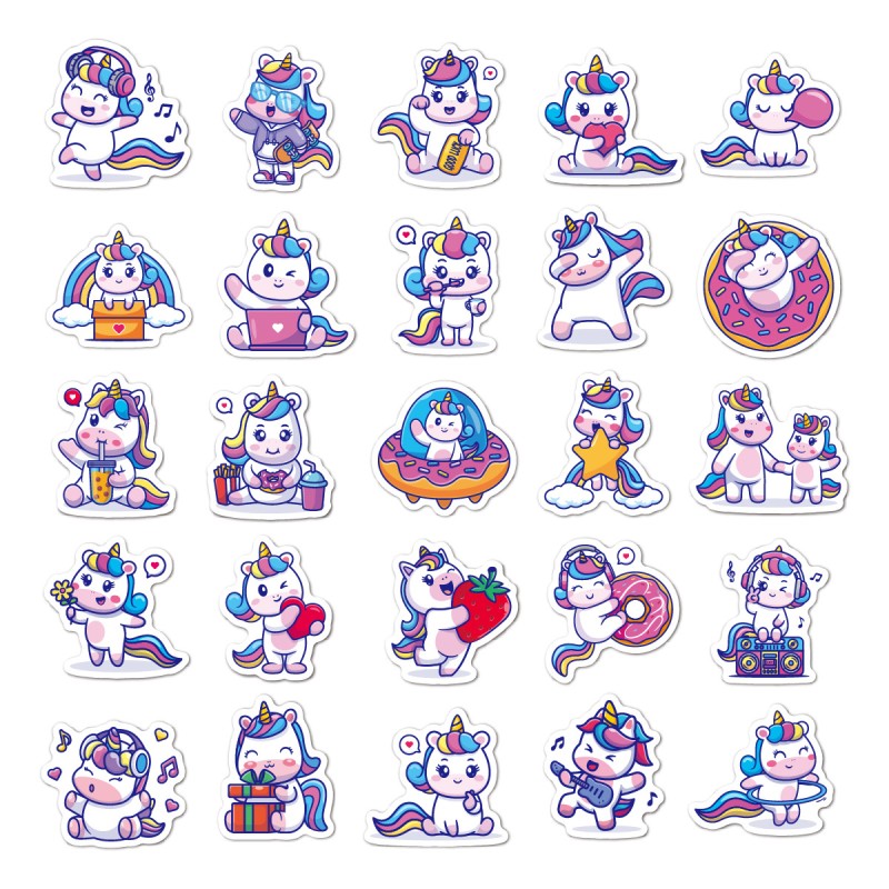 Unicorn Sticker Manufacturer - 50 Pieces Cartoon Decals