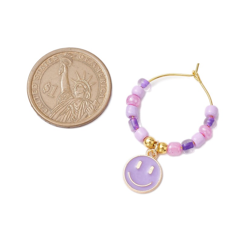 Wine Ring Factory - Smiling Face Bead Glass Charms