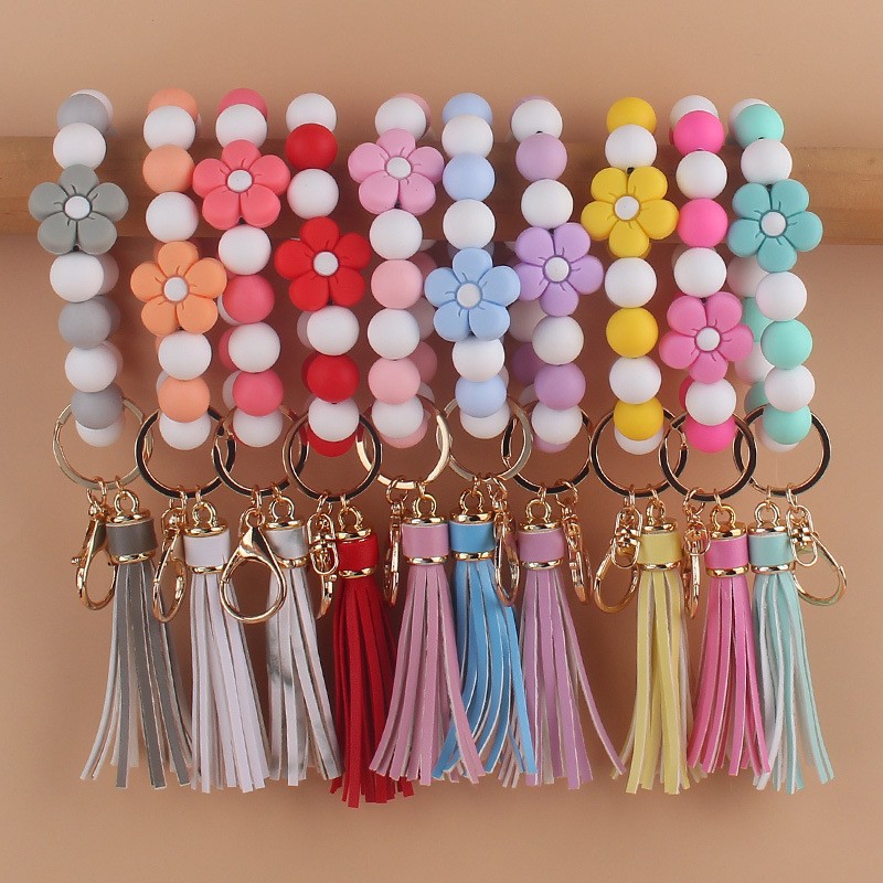 Flower Bracelet Manufacturer - Silicone Bead Keychain Band
