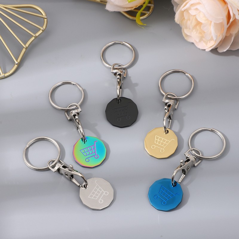 Shopping Cart Keychain Manufacturer - Metal Trolley Coin Chain