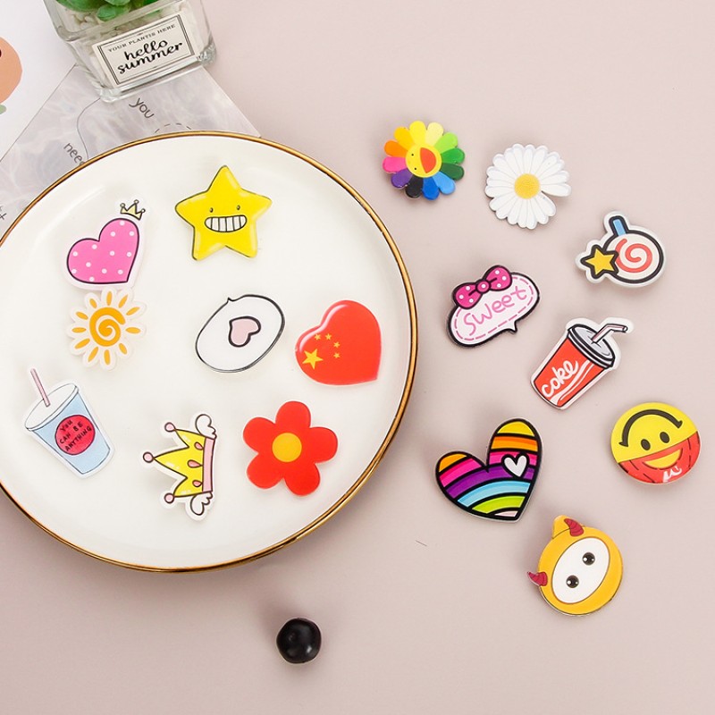 Acrylic Brooch Manufacturer - Rainbow Silver Plated Pin