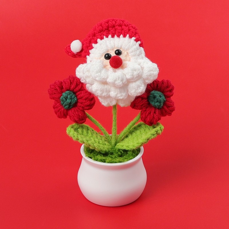 Crochet Ornament Manufacturer - Wool Flower Pot Car Decor