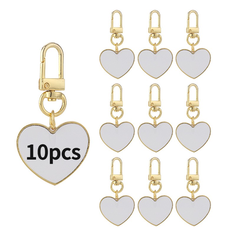 Round Keychain Manufacturer - Sublimation Heart Metal Chain