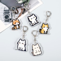 Acrylic Keychain Manufacturer - Cartoon Cat Couple Pendant