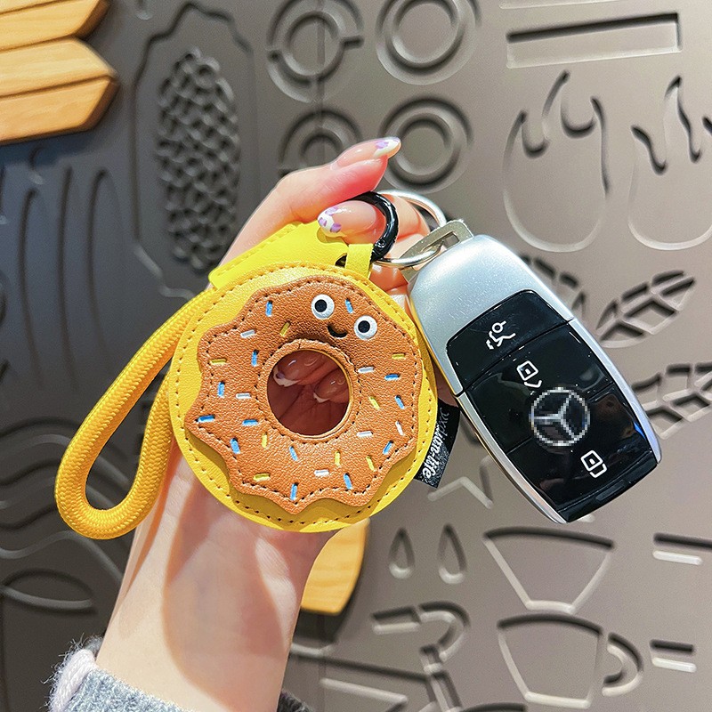 Food Keychain Manufacturer - PU Leather Donut Hamburger Charm