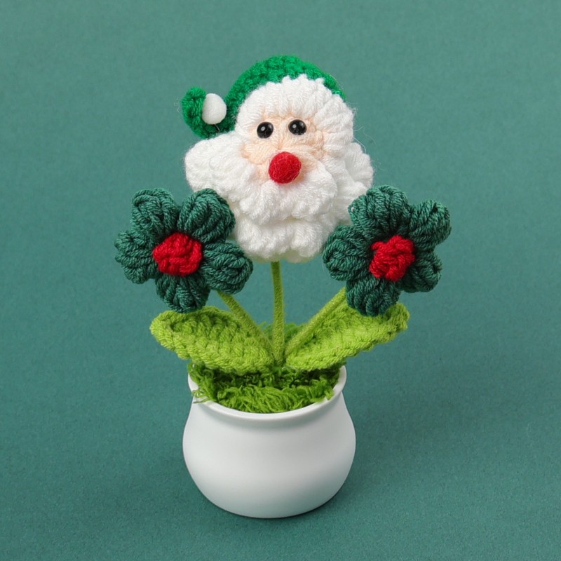 Crochet Ornament Manufacturer - Wool Flower Pot Car Decor